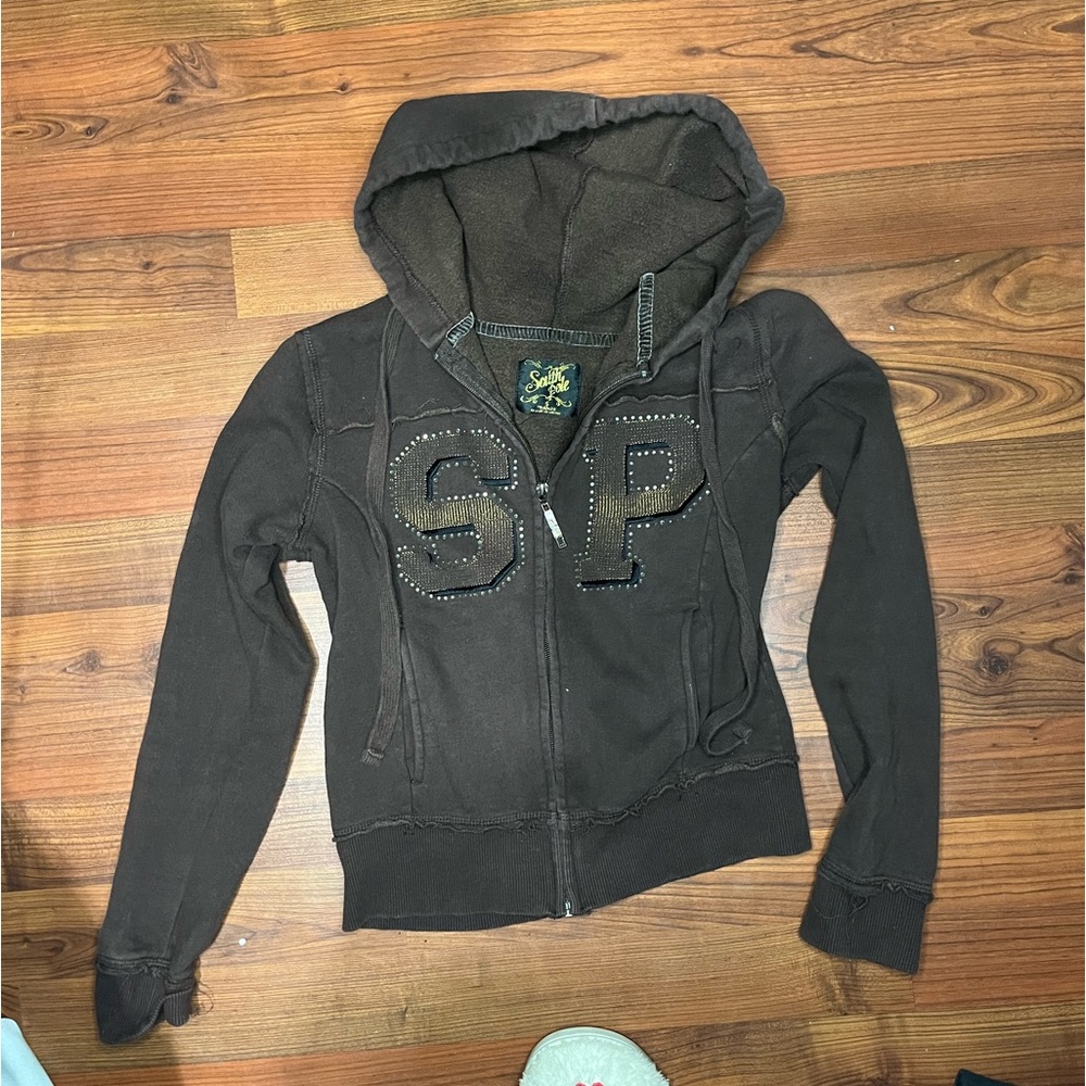 brown y2k Southpole zip up size small